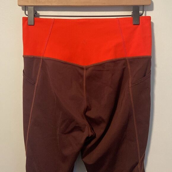 Athleta Red Orange & Maroon Tenacity 7/8 Tights Size Medium - Picture 5 of 9